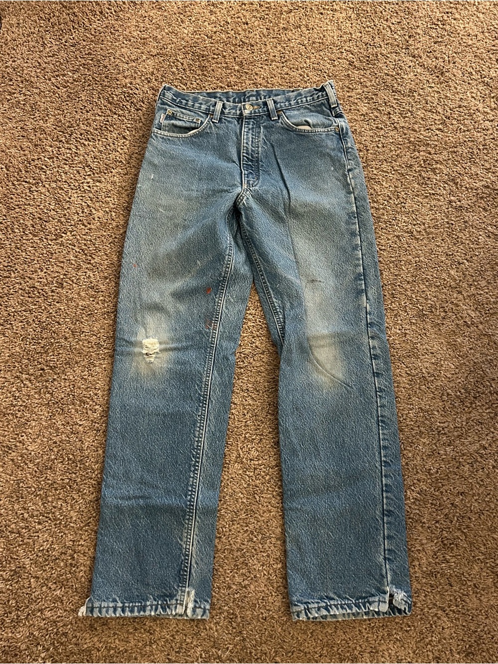 Vintage Carhartt B21DST Flannel Lined Denim Jeans Men’s Medium wash 32x34 y2k